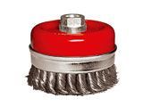 ЩЕТКА ДЛЯ УШМ HEAVY DUTY, 100 ММ, М14, ЧАШКА, КРУЧЕНАЯ МЕТАЛЛИЧЕСКАЯ ПРОВОЛОКА MATRIX