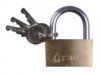 Замок STAYER латунный на карточке, 3 ключа в комплекте, 50 мм